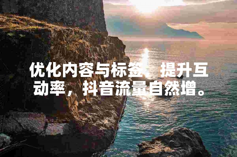 优化内容与标签，提升互动率，抖音流量自然增。