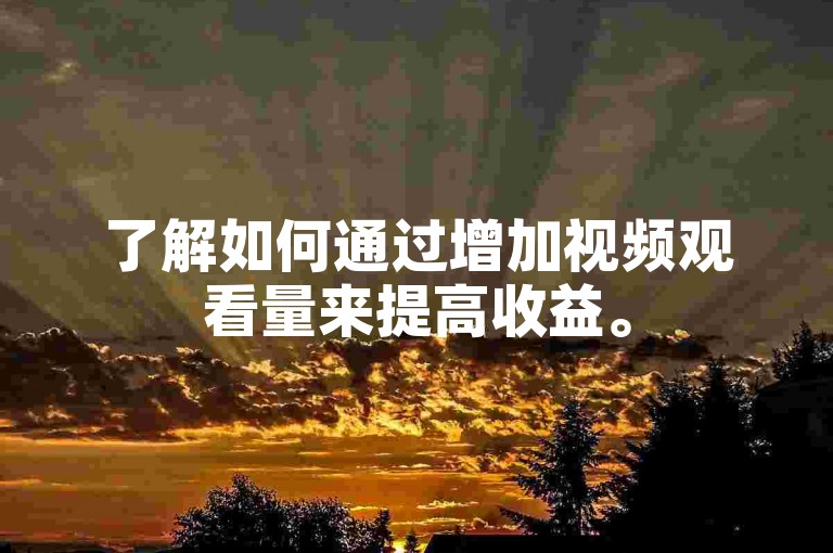 了解如何通过增加视频观看量来提高收益。