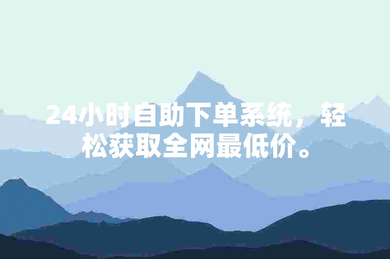 24小时自助下单系统，轻松获取全网最低价。