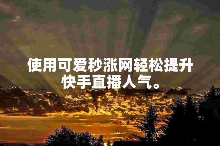 使用可爱秒涨网轻松提升快手直播人气。