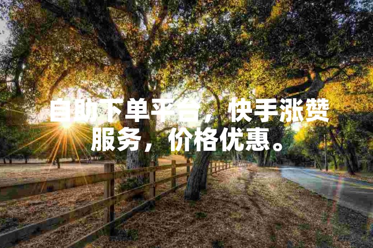 自助下单平台，快手涨赞服务，价格优惠。