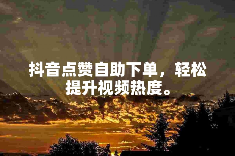 抖音点赞自助下单，轻松提升视频热度。