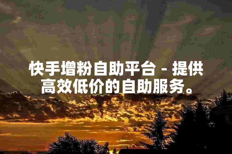 快手增粉自助平台 - 提供高效低价的自助服务。