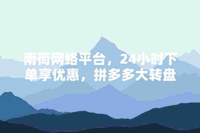 南荷网络平台，24小时下单享优惠，拼多多大转盘赢现金。