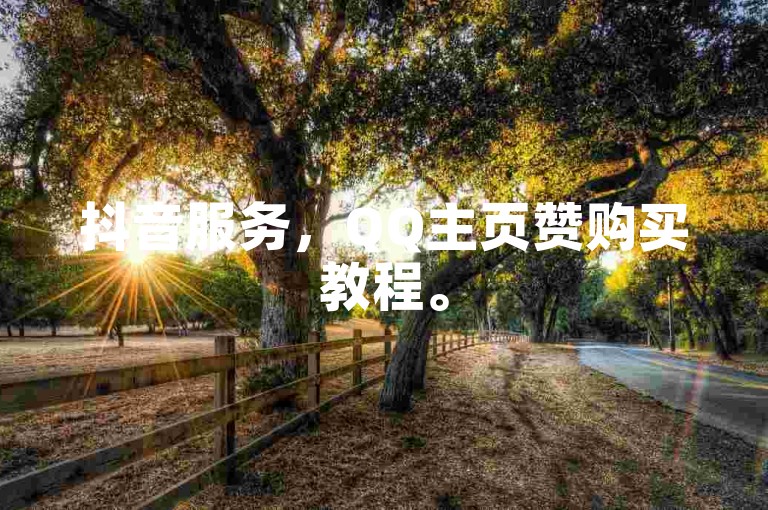 抖音服务，QQ主页赞购买教程。