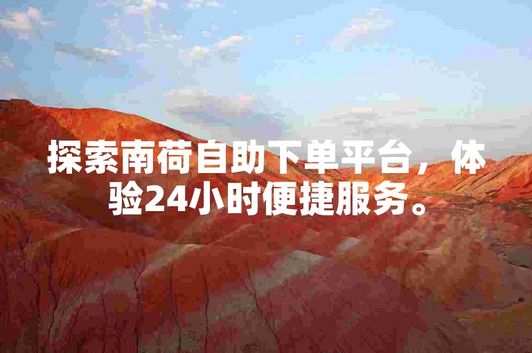 探索南荷自助下单平台，体验24小时便捷服务。