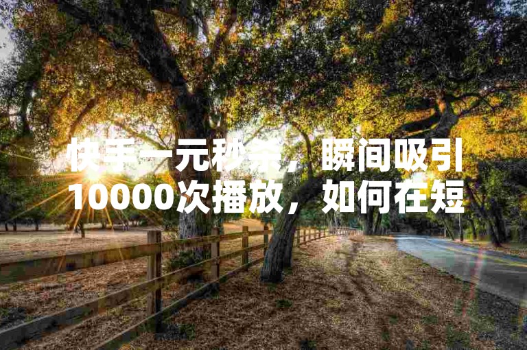 快手一元秒杀，瞬间吸引10000次播放，如何在短视频平台实现一元秒杀？