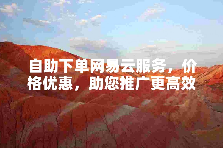 自助下单网易云服务，价格优惠，助您推广更高效。