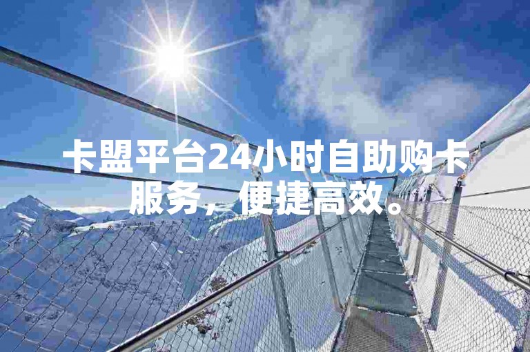 卡盟平台24小时自助购卡服务，便捷高效。