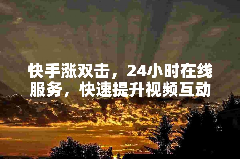 快手涨双击，24小时在线服务，快速提升视频互动率。