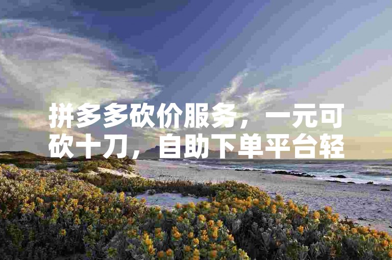 拼多多砍价服务，一元可砍十刀，自助下单平台轻松搞定。