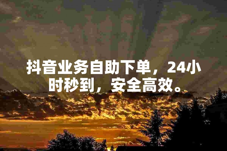 抖音业务自助下单，24小时秒到，安全高效。