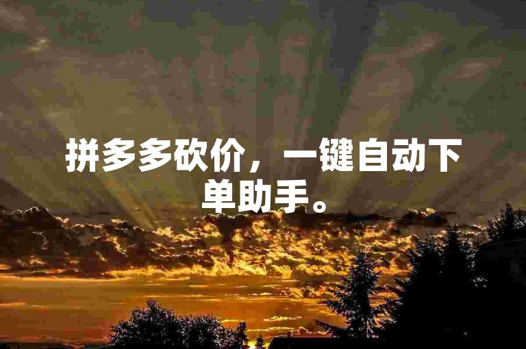 拼多多砍价，一键自动下单助手。
