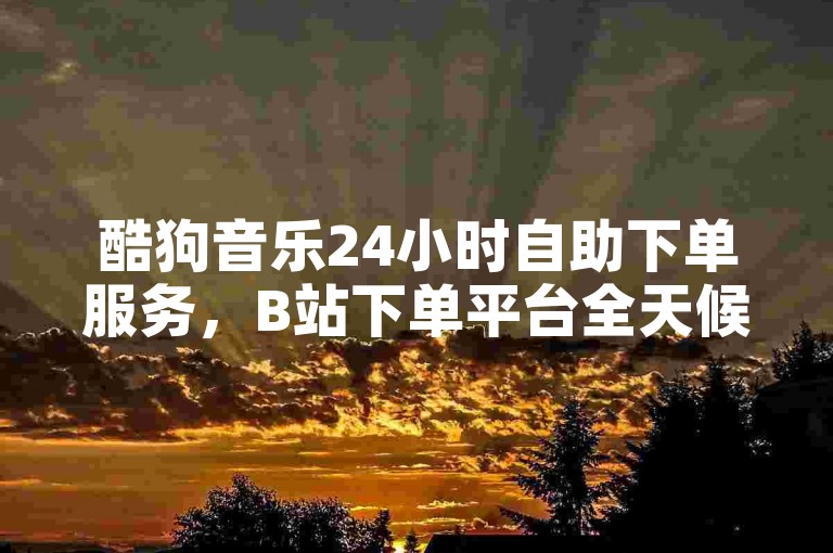 酷狗音乐24小时自助下单服务，B站下单平台全天候开放。