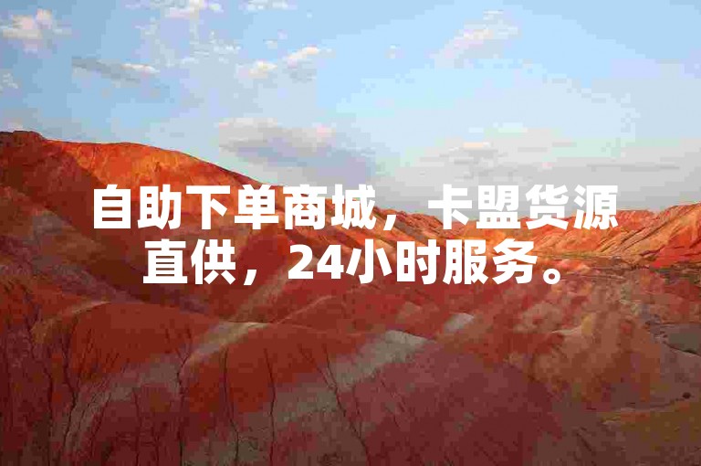 自助下单商城，卡盟货源直供，24小时服务。