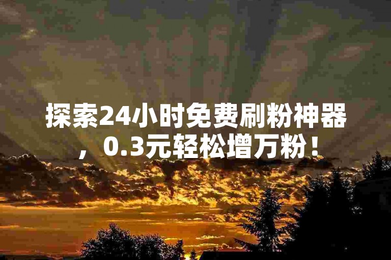探索24小时免费刷粉神器，0.3元轻松增万粉！