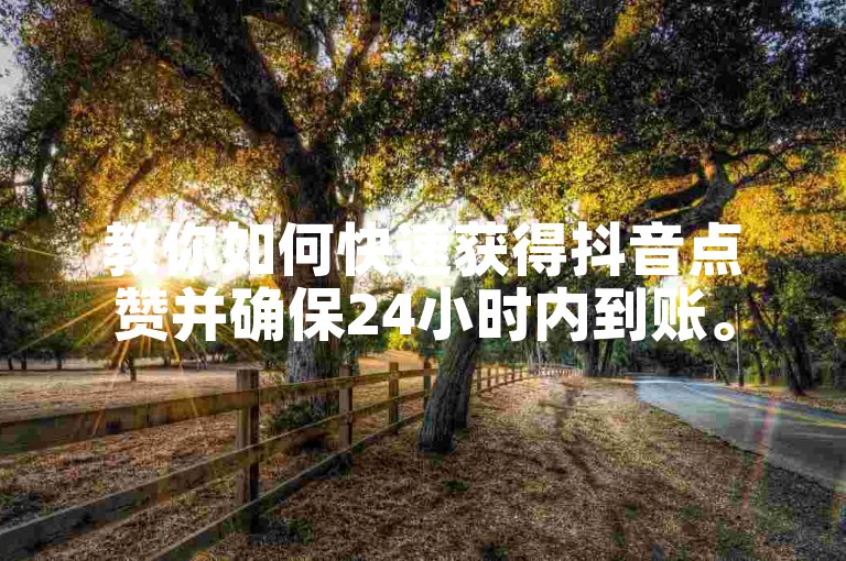 教你如何快速获得抖音点赞并确保24小时内到账。