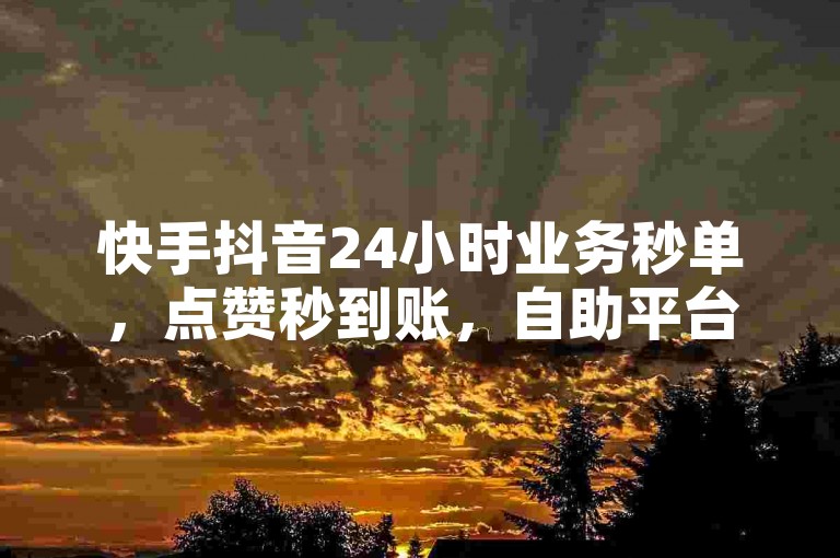 快手抖音24小时业务秒单，点赞秒到账，自助平台下单。