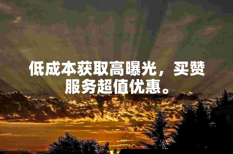 低成本获取高曝光，买赞服务超值优惠。
