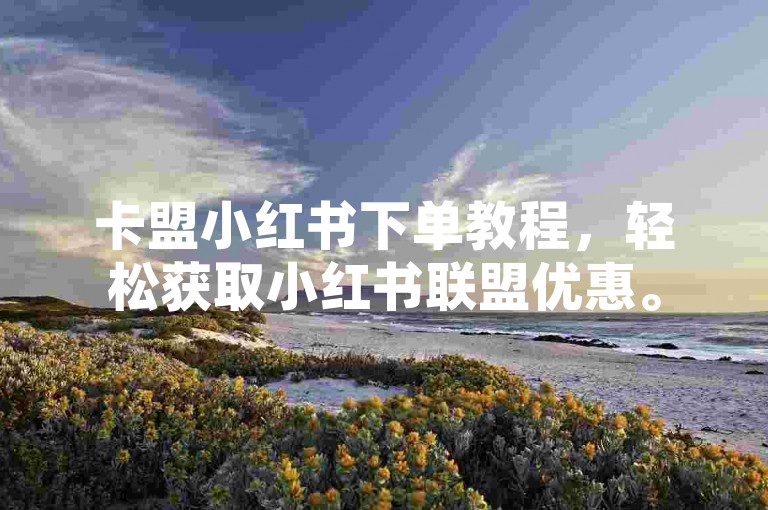 卡盟小红书下单教程，轻松获取小红书联盟优惠。
