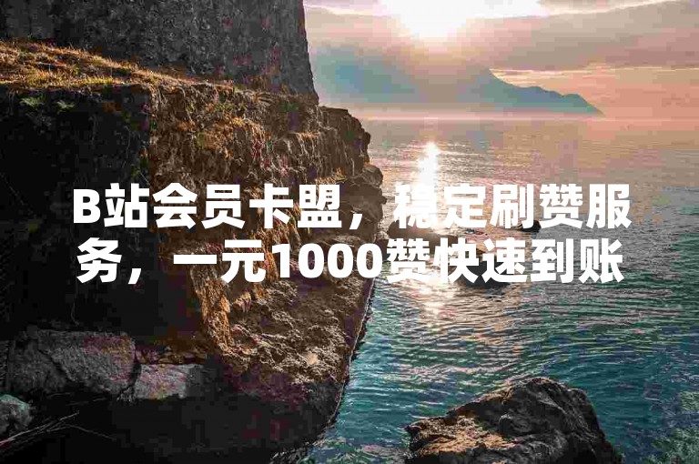 B站会员卡盟，稳定刷赞服务，一元1000赞快速到账。