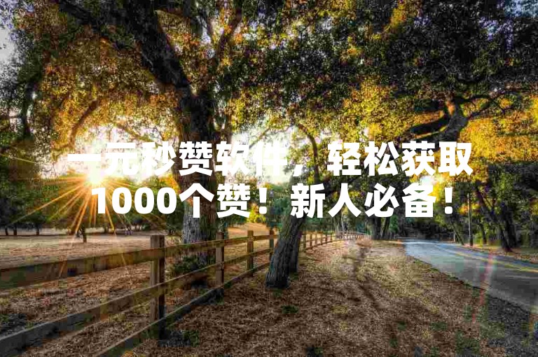 一元秒赞软件，轻松获取1000个赞！新人必备！