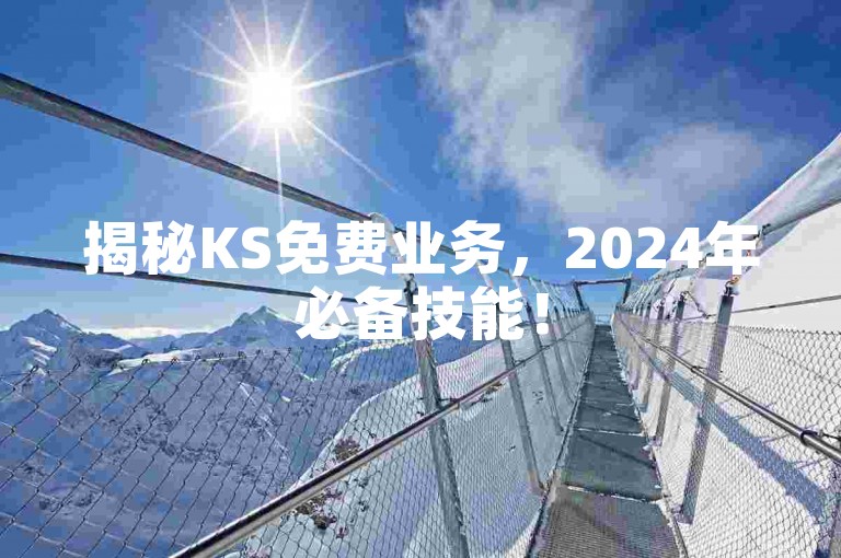 揭秘KS免费业务，2024年必备技能！
