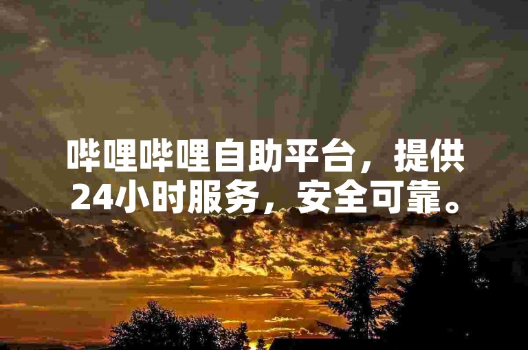 哔哩哔哩自助平台，提供24小时服务，安全可靠。
