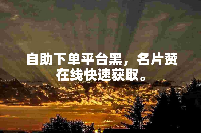自助下单平台黑，名片赞在线快速获取。