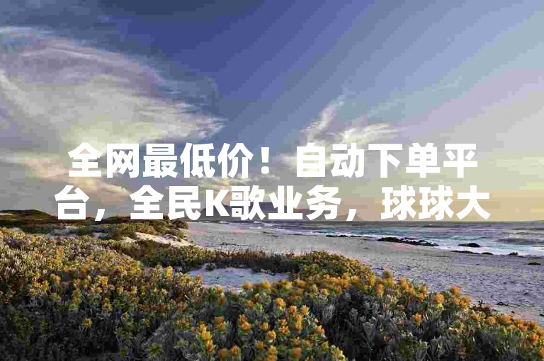 全网最低价！自动下单平台，全民K歌业务，球球大作战低价业务。