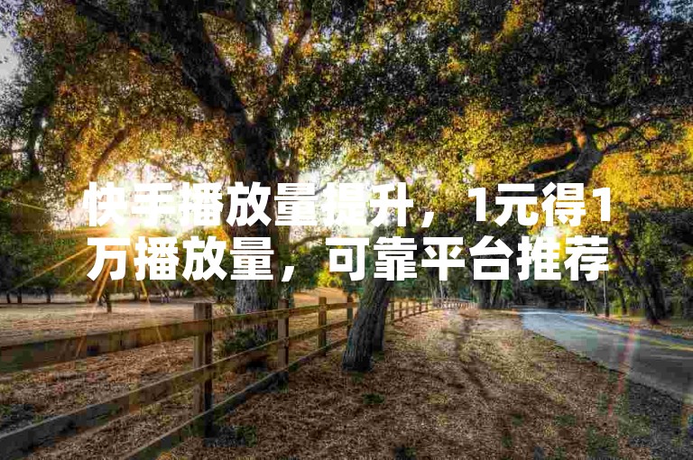 快手播放量提升，1元得1万播放量，可靠平台推荐。