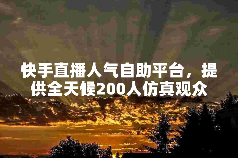 快手直播人气自助平台，提供全天候200人仿真观众服务。