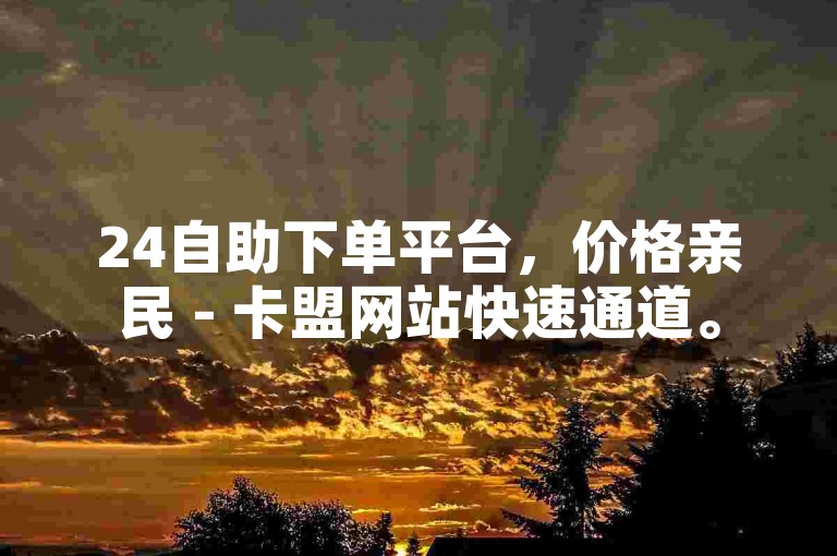 24自助下单平台，价格亲民 - 卡盟网站快速通道。
