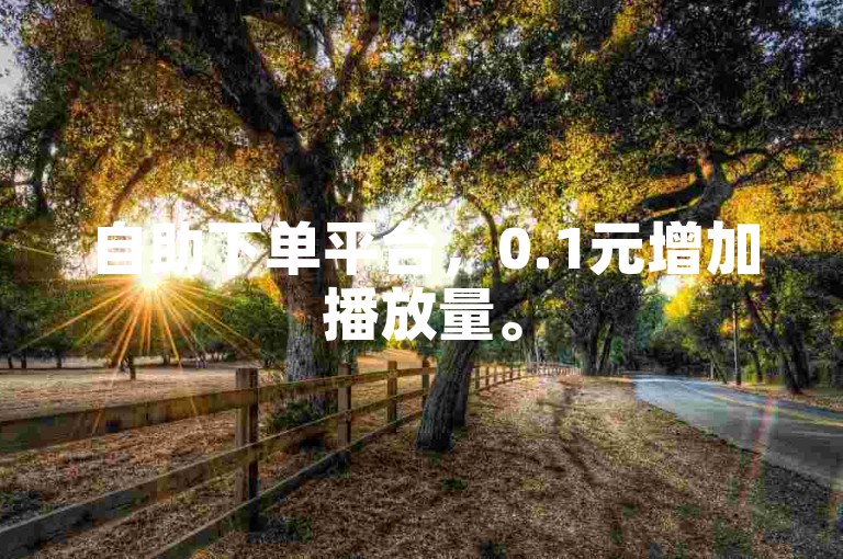 自助下单平台，0.1元增加播放量。