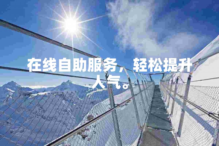 在线自助服务，轻松提升人气。