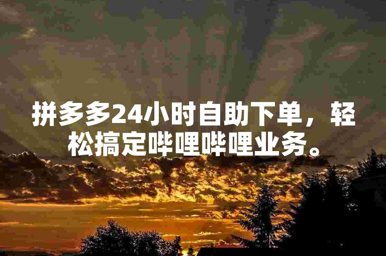 拼多多24小时自助下单，轻松搞定哔哩哔哩业务。
