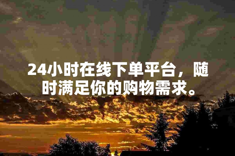 24小时在线下单平台，随时满足你的购物需求。