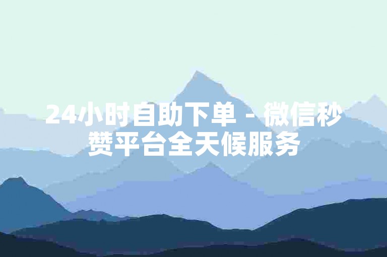 24小时自助下单 - 微信秒赞平台全天候服务