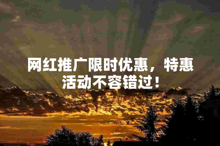 网红推广限时优惠，特惠活动不容错过！