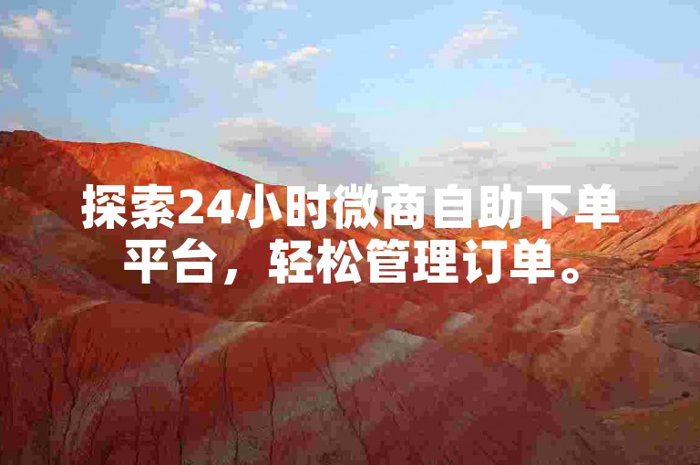 探索24小时微商自助下单平台，轻松管理订单。