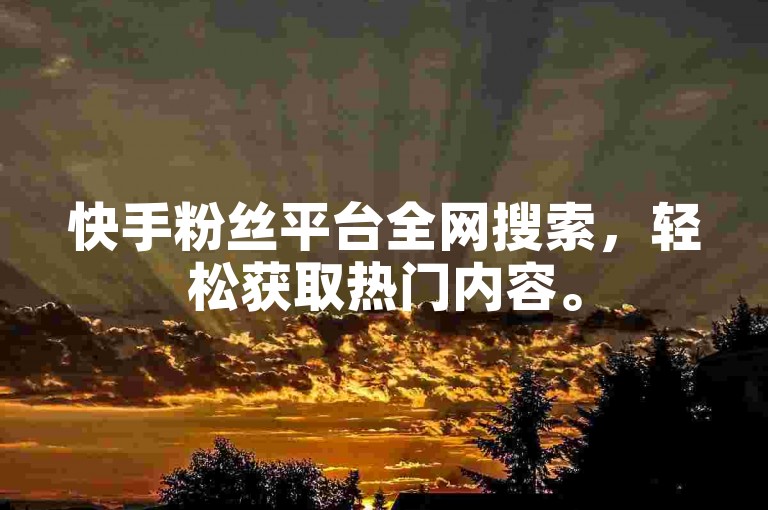 快手粉丝平台全网搜索，轻松获取热门内容。