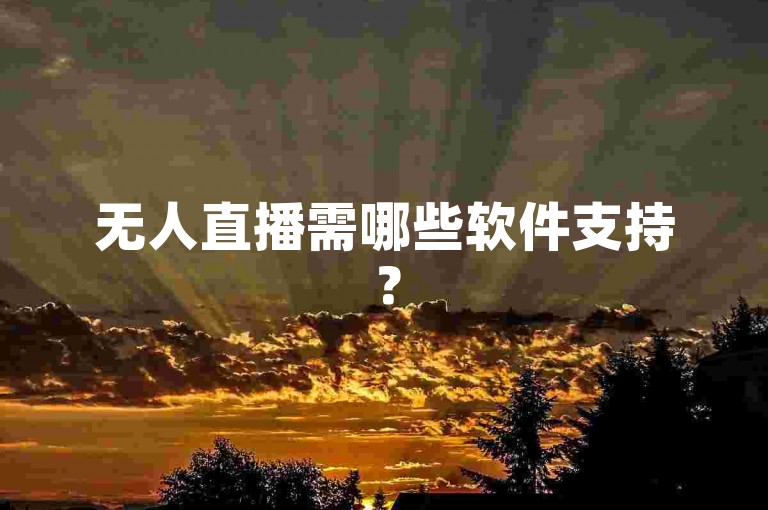 无人直播需哪些软件支持？