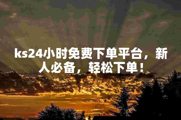 ks24小时免费下单平台，新人必备，轻松下单！