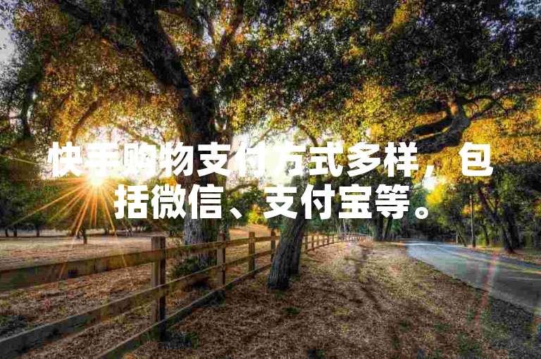 快手购物支付方式多样，包括微信、支付宝等。
