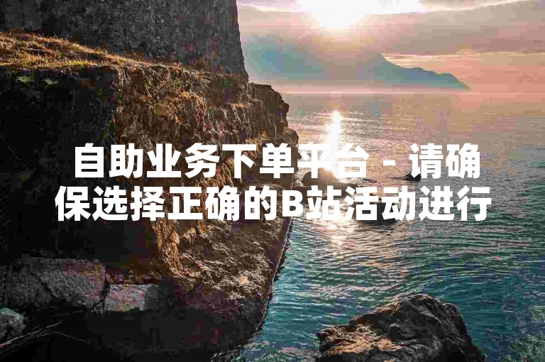 自助业务下单平台 - 请确保选择正确的B站活动进行下单。