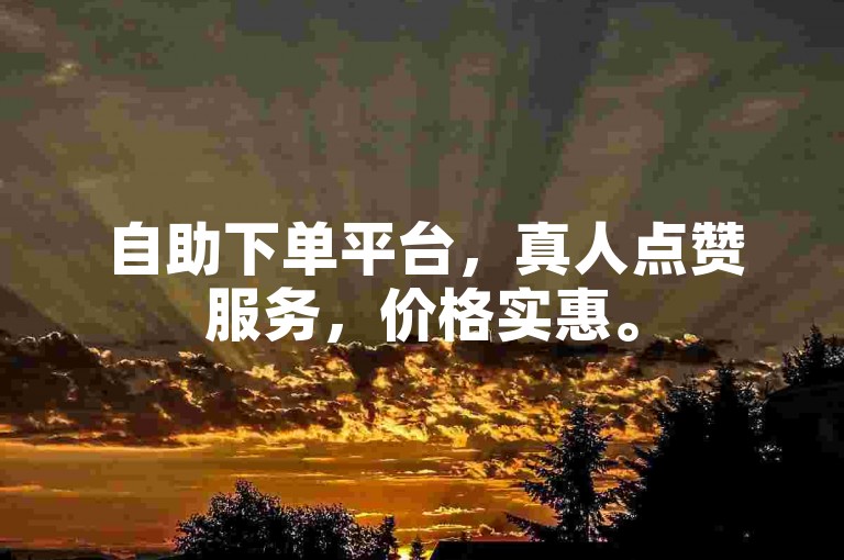 自助下单平台，真人点赞服务，价格实惠。