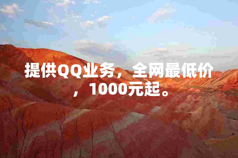 提供QQ业务，全网最低价，1000元起。