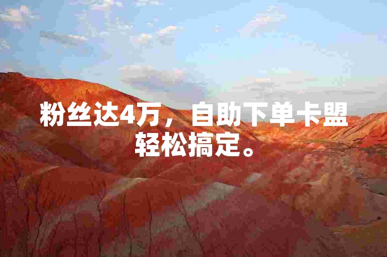 粉丝达4万，自助下单卡盟轻松搞定。