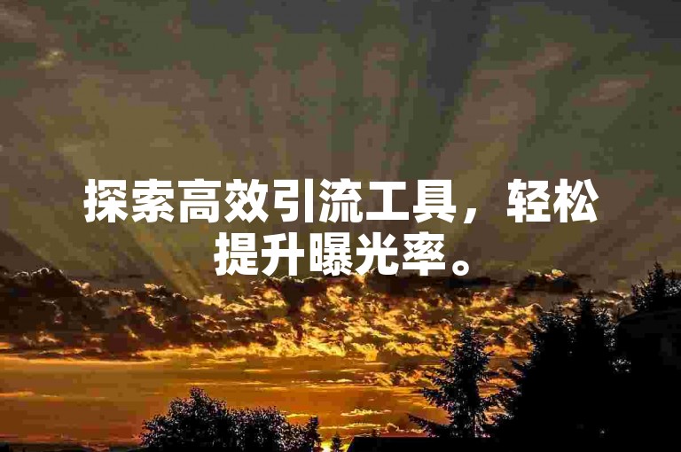 探索高效引流工具，轻松提升曝光率。