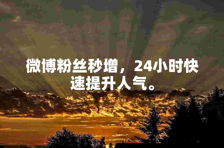 微博粉丝秒增，24小时快速提升人气。